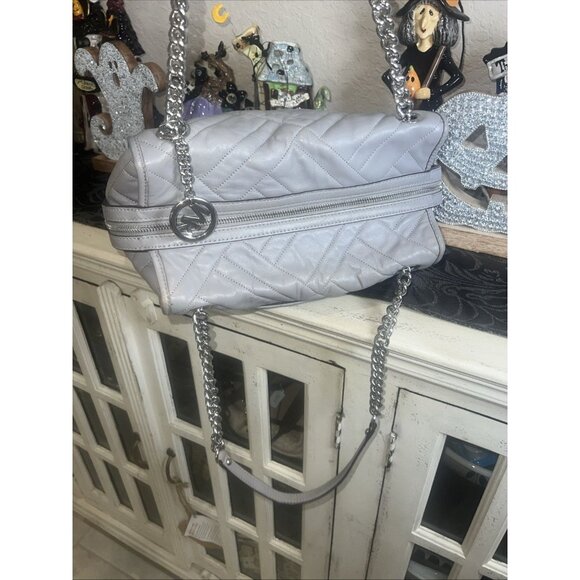 Michael Kors Kathy Gray Quilted Satchel Shoulder Tote Handbag - Picture 10 of 14